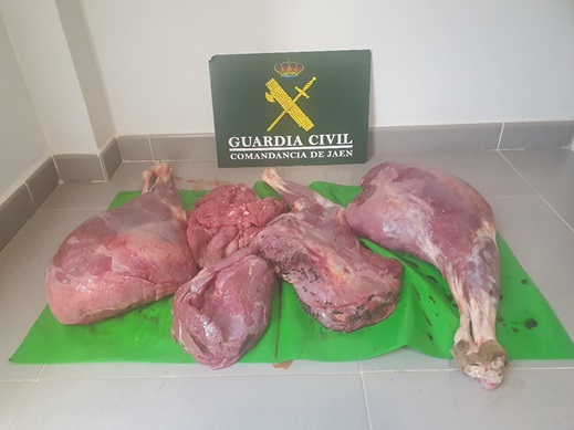 La Guardia Civil de Linares interviene carne de caza mayor no apta pare el consumo